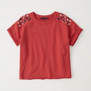 Abercrombie & Fitch Embroidered Crew Sweatshirt